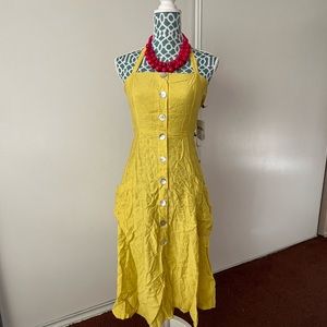 Forever 21 Yellow Summer Mid Dress